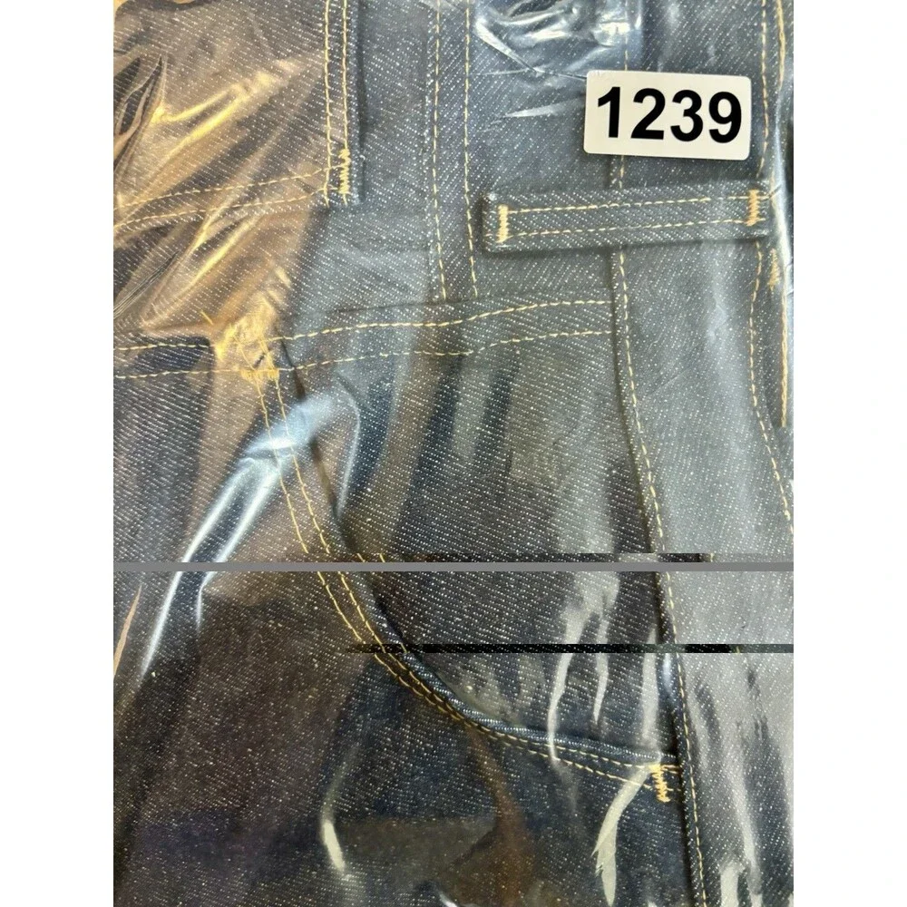 Vintage 70s Rustler Dark Blue Talon Zipper Jeans 42 x 32 Made in USA Raw Denim